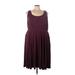 Torrid Casual Dress Scoop Neck Sleeveless: Burgundy Solid Dresses - Women's Size 5X Plus