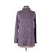 Lands' End Turtleneck Sweater: Purple Print Tops - Women's Size Small