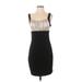 Sweet Storm Cocktail Dress - Sheath: Black Solid Dresses - Women's Size Large