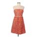 Trina Turk Casual Dress - Mini Crew Neck Sleeveless: Orange Dresses - Women's Size 6