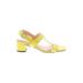 Sandals: Yellow Print Shoes - Women's Size 10 - Open Toe