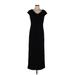 Carmen Carmen Marc Valvo Casual Dress - Sheath Cowl Neck Short sleeves: Black Print Dresses - Women's Size Medium