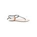 Arezzo Sandals: Gray Print Shoes - Women's Size 36 - Open Toe