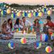 Blueweenly Beach Ball Decoration Small Beach Ball Pinata Beach Theme Party Decorations Rainbow Color Beachballs for Pool Beach Summer Hawaiian Gifts Party Supplies Baby Shower 5 Inches(4 Pcs)