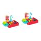 BESTonZON Childrens Tylonal 2 Sets Dishwasher Red Plastic Model Child Electric Entertainment Kitchen Toy