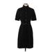 Tahari by ASL Casual Dress - Shirtdress Collared Short sleeves: Black Print Dresses - New - Women's Size 4 Petite