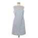 Anne Klein Casual Dress - A-Line: Blue Chevron/Herringbone Dresses - Women's Size 6