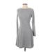 Topshop Casual Dress - Sweater Dress: Gray Marled Dresses - Women's Size 8