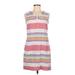 Boden Casual Dress - Mini V-Neck Sleeveless: Pink Print Dresses - Women's Size 8