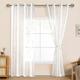 JIUZHEN White Embroidered Voile Curtains for Living Room for Bedrooms Sheer Net Curtains for Windows Eyelet Curtains With Tiebacks 52 x 88 Inch 2 Panels