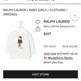 Ralph Lauren Shirts & Tops | Baby Girl Polo Bear Crewneck | Color: White | Size: 18 Month
