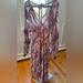 Free People Dresses | Free Peoplemirage Paisley Printed V-Neck Long Blouson Sheer Sleeve Empire Maxi 6 | Color: Cream/Purple | Size: 6