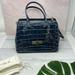 Coach Bags | Coach Swagger Frame Satchel In Denim Croc Embossed Leather A4 | Color: Blue/Silver | Size: Os