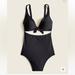 J. Crew Swim | J Crew Tie Front Cut Out Swimsuit. Size 4. Black. | Color: Black | Size: 4