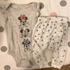 Disney Matching Sets | Disney Baby Girl Minnie Mouse Bodysuit And Pants 6-9 Months | Color: Gray/White | Size: 6-9mb