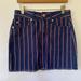 American Eagle Outfitters Skirts | American Eagle Hi Rise Mini Denim Skirt Womens Size 0 Blue Striped Americana | Color: Blue/Red | Size: 0