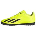 adidas X Crazyfast Club Turf Boots Sneaker, Solar Yellow/Core Black/Cloud White, 2.5 UK Child