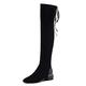 Womens Knee High Boots,Winter Warm Ankle Boots Zipper Ladies High Heel Long Boots High Calf Boots Slope Heel Non-Slip Sole Riding Boots Walking Boots (Black 3 UK)
