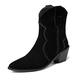 Ladies Winter Ankle Boots High Heel Warm Snow Boots PU Leahter Short Boots with Zipper Outdoor Walking Boots Heel 6cm Warm Anti-Slip Slope Heel Shoes (Black 3 UK)