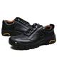 SKINII Men's Boots， Durable Men's Outdoor Shoes Leather Oxford Shoes Waterproof Casual Shoes Men's Comfortable Working Sports Shoes Men (Color : Black, Size : 6.5)