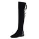 Womens Knee High Boots,Winter Warm Ankle Boots Zipper Ladies High Heel Long Boots High Calf Boots Slope Heel Non-Slip Sole Riding Boots Walking Boots (Black 2.5 UK)