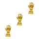 Sosoport 3pcs Football Glove Trophy Soccer Goalkeeper Trophy Golden Trophy Soccer Award Cup Achievement Trophy Goalkeeper Trophy Golden Gloves Decor Delicate Abs Child Fantasy Football