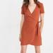 Madewell Dresses | Madewell Short Sleeve Side Tie Shirt Mini Dress | Color: Orange | Size: S