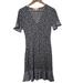 Michael Kors Dresses | Euc Michael Kors Fit And Flare Dress Ruffled Hem Short Sleeves. Animal Print. S | Color: Black/White | Size: S