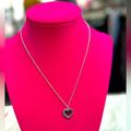 Coach Jewelry | Coach Pav Heart Necklace And Three Crystal Colors Inside The Heart. New No Tag | Color: Red/Silver | Size: Os