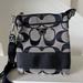 Coach Bags | Coach Black Signature Crossbody Bag Canvas Over Shoulder Purse Small Handbag | Color: Black/Gray | Size: 9.5” X 8” X 1” Approximately