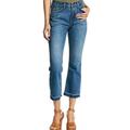 Free People Jeans | Free People Cropped Jeans Women Size 27 High Rise Raw Frayed Hem Denim | Color: Blue | Size: 27