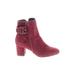 White Mountain Ankle Boots: Burgundy Solid Shoes - Women's Size 8 - Almond Toe