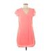 Japna Casual Dress - Mini V Neck Short sleeves: Pink Print Dresses - Women's Size Medium