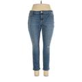 Simply Vera Vera Wang Jeggings - Mid/Reg Rise: Blue Bottoms - Women's Size 16 Petite - Distressed Wash