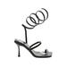 B2 Heels: Strappy Stiletto Party Black Solid Shoes - Women's Size 7 1/2 - Open Toe