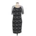 Lularoe Casual Dress - Sheath Scoop Neck Short sleeves: Gray Print Dresses - Women's Size Large