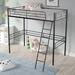 Twin Size Metal Loft Bed, Steel High Loftbed Frame with Full Length Guard Rails, Space Saving, Twin Bed for Kids Teens Adults