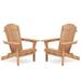 Wooden Outdoor Folding Adirondack Chair Set of 2/4 Wood Lounge Patio Chair for Garden,Half Assembled Backrest