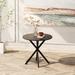 31.5'' Modern Round Dining Table with Crossed Legs,Occasional Table,Two Piece Detachable Table Top,Matte Finish Iron Legs