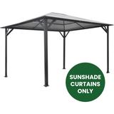 Hanover Polyester Sunshade Curtains for 13-Ft. x 10-Ft. Aluminum/Polycarbonate Gazebo (Set of 4 Panels) - N/A