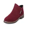 Koreanische Seite Zipper Kurze Stiefel Weibliche Niedrigen Chelsea Stiefel Nicht Slip Matt Faux Wildleder Schuhe für Frauen Ankle Boot Größe 35-42