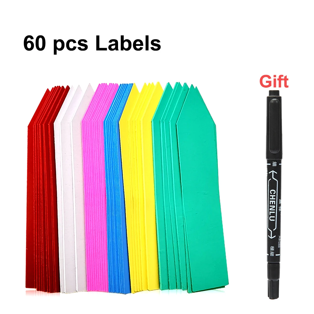 60 Stück 10 cm Pflanzenetiketten, Gartenschild, wasserdichte Kindergartenplaketten für Pflanzen, Tags, Marker, Kunststoffetiketten für Pflanzen, Identifikator Image