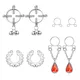 8Pcs Stainless Steel Nipple Rings for Women Charm Ring Non-piercing Clip On Adjustable Sexy