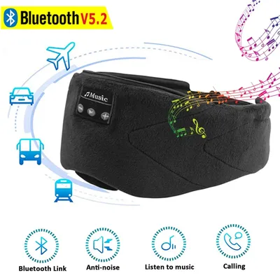 20 Schlaf kopfhörer mit weißem Rauschen Bluetooth 5. 0 Schlaf maske atmungsaktiv weich 5,2 Verdunkelung Augen maske Mikrofon Anruf zum Schlafen Image