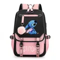 Disney-Sac à dos Stitch pour femme chargement USB sacs d'école adolescentes garçons sac à dos