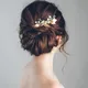 Accessoires pour cheveux de mariée pince à cheveux en forme de U fleur perle feuille d'or strass