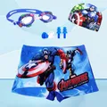 New Baby Boy Swimwear Pants Cap Set Kid costume da bagno Cartoon Summer Shorts Spiderman bambini