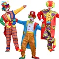 Halloween men clown costume Funny Circus Clown Costume Naughty Harlequin Uniform Fancy Circus Dress