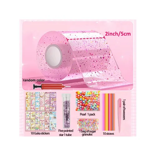 1set Nano Tape Bubbles Kit Glitter Nano Tape Blasen rosa und blau Nano Tape Bubbles Spielzeug