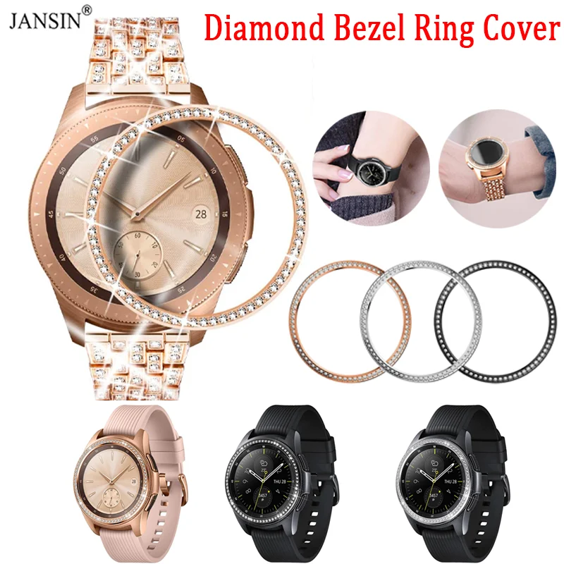 Diamant-Bling-Lünette für Samsung Galaxy Watch 46 mm 42 mm Gear S3 Frontier Metallring selbstklebende Hülle Anti-Kratz-Schutzhülle Image